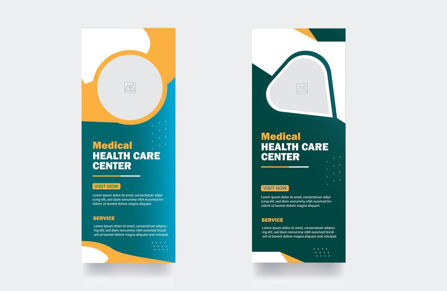 Medical healthcare roll up banner template vector