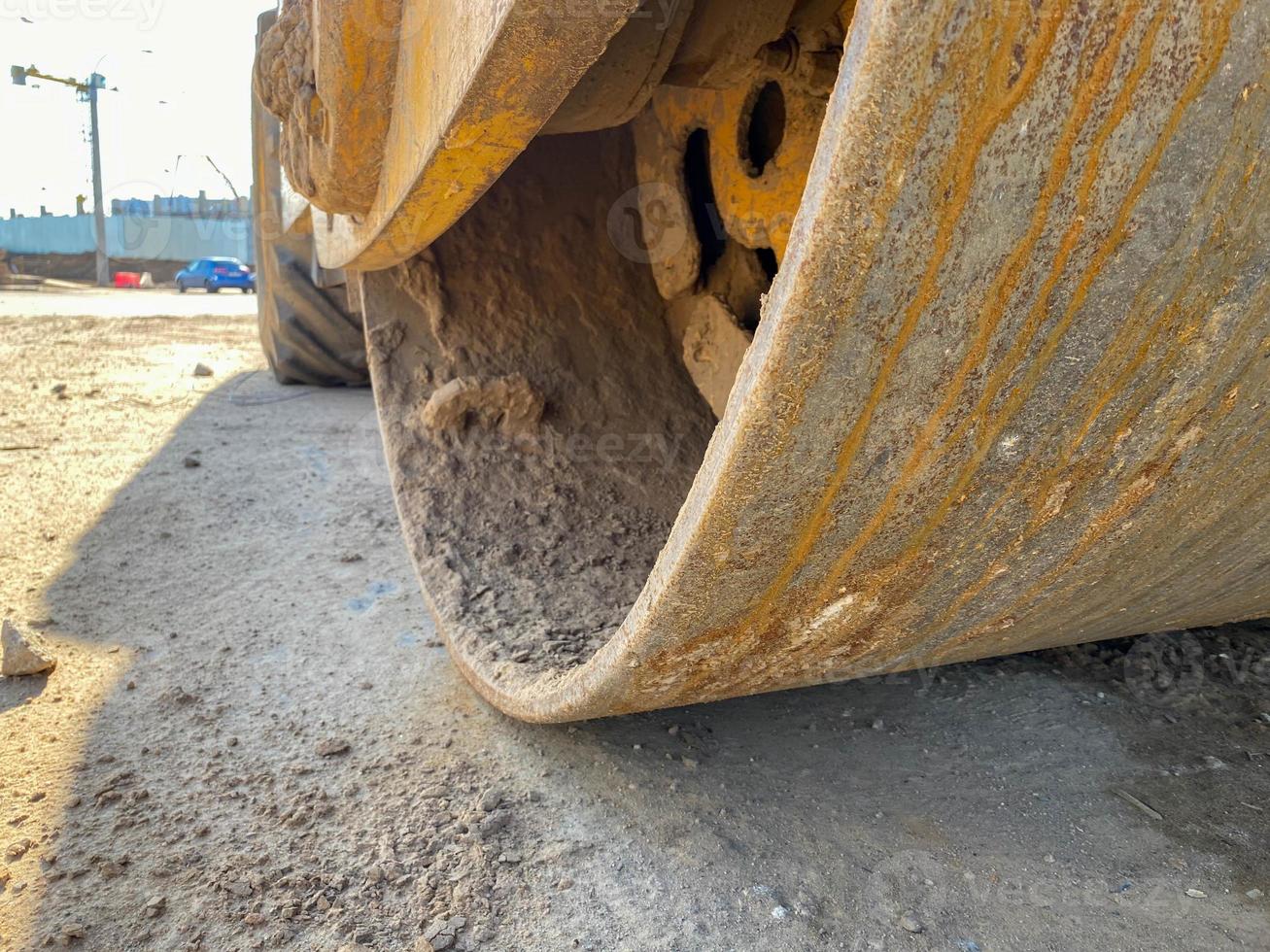 Group of compactors and Heavy Vibration rollers at asphalt pavement works road repairing photo
