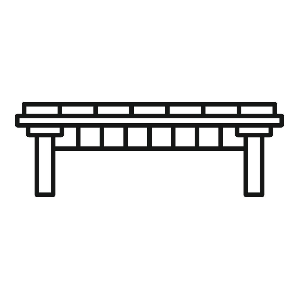 Wood river bridge icon, outline style vector