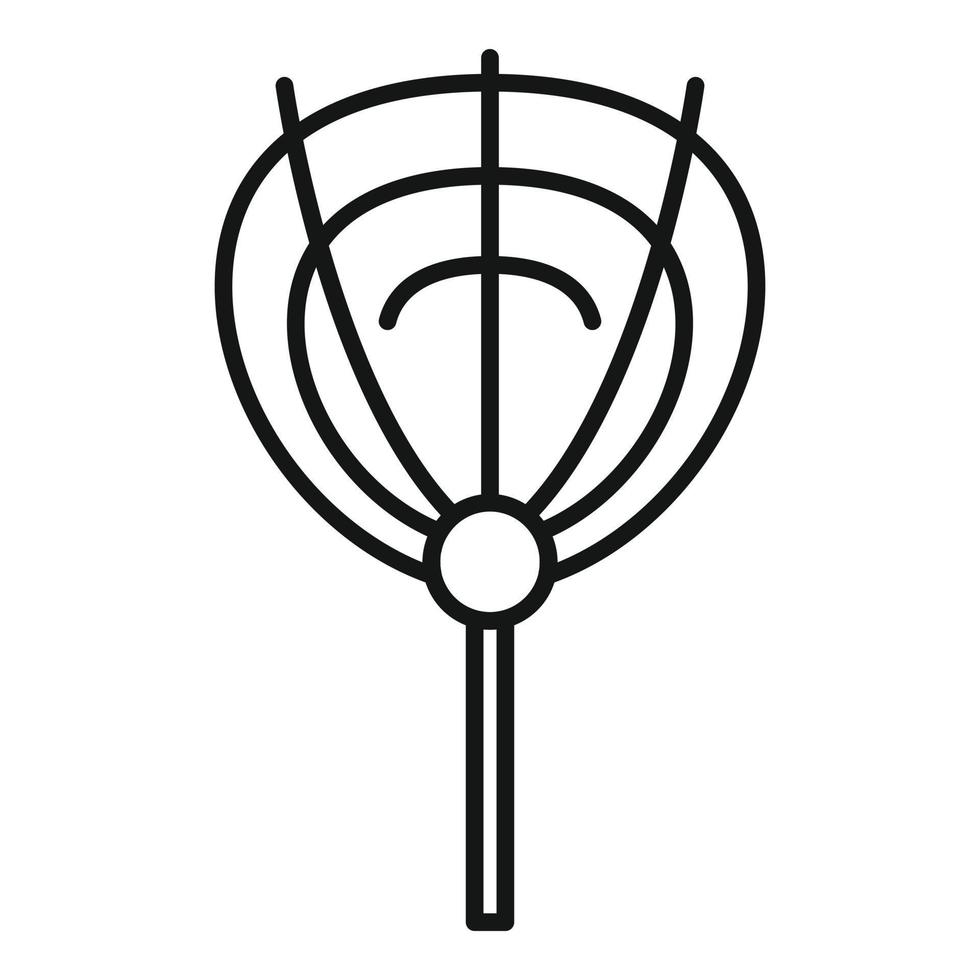 Hand fan stick icon, outline style vector