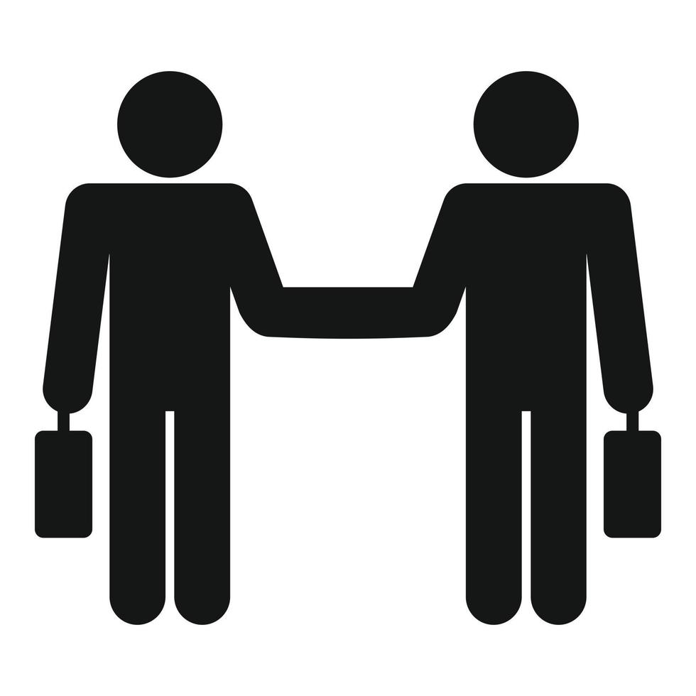 Businessman handshake icon, simple style vector