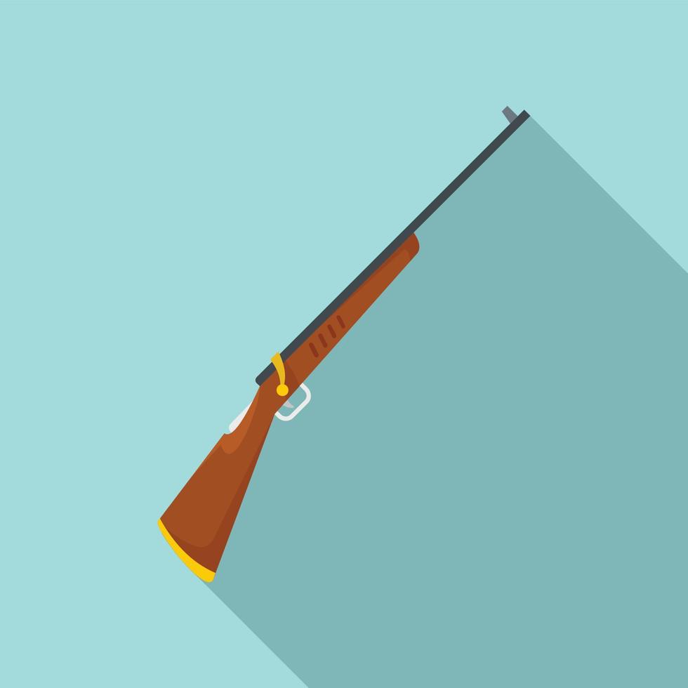 Old hunting rifle icon, flat style vector