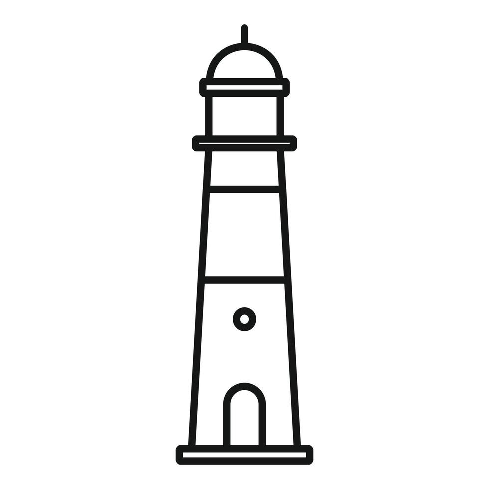 Port lighthouse icon, outline style vector