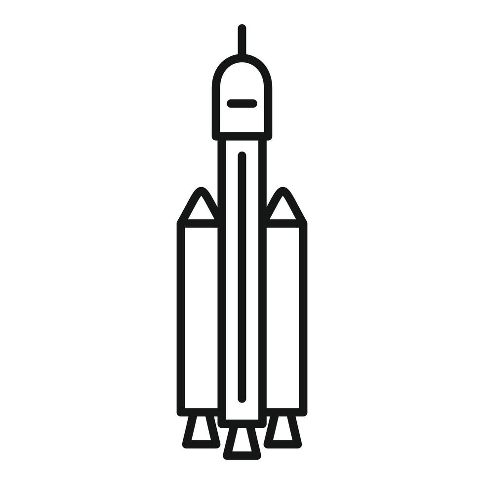 Spaceship icon, outline style vector