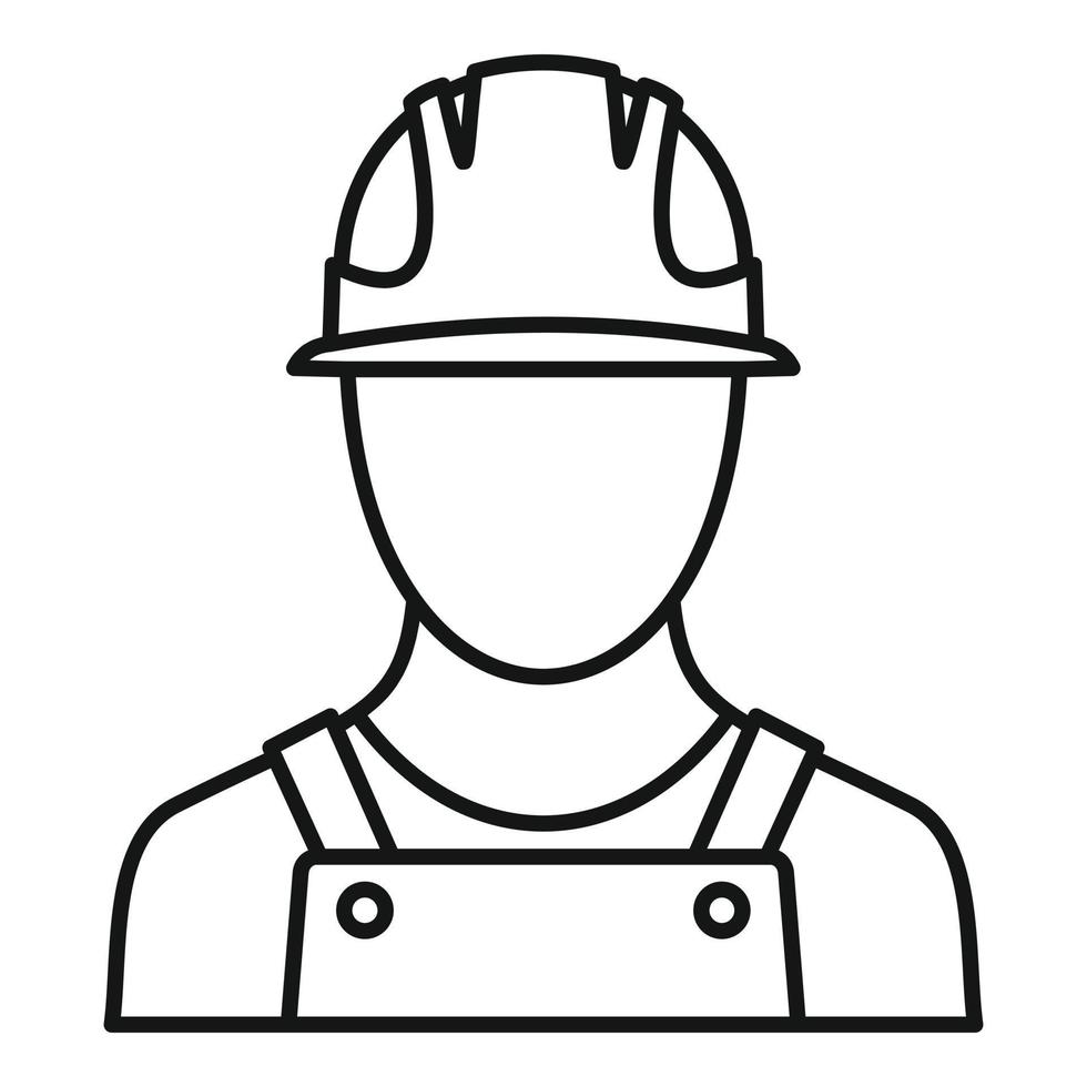Port cargo worker icon, outline style vector