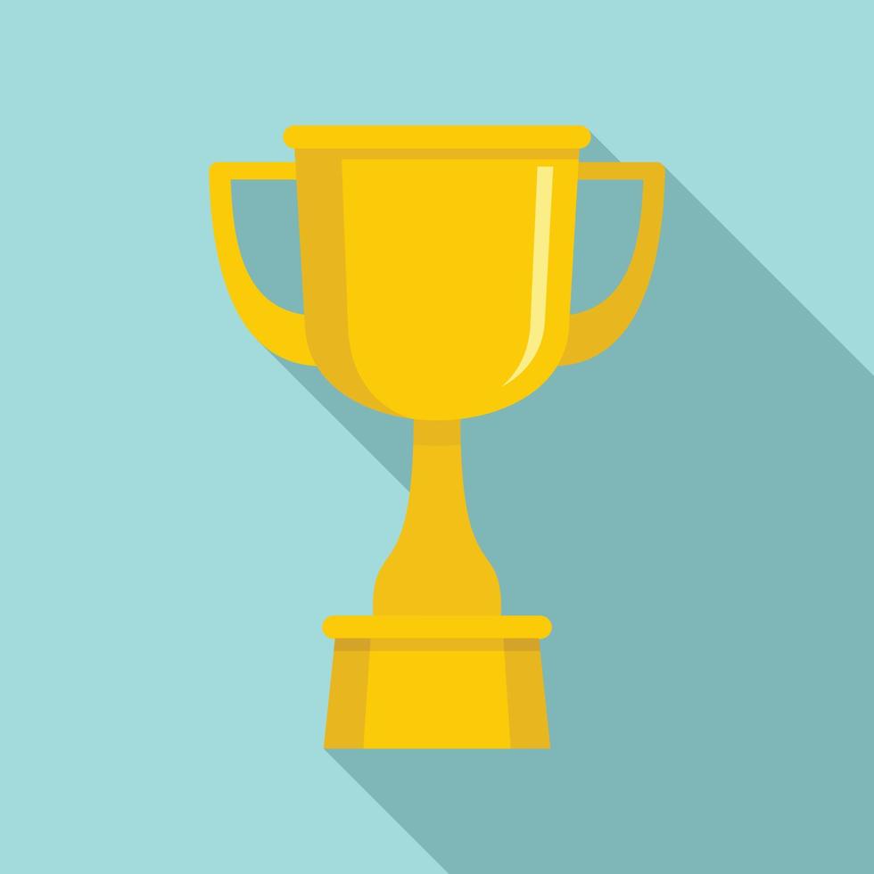 Gold cup icon, flat style vector