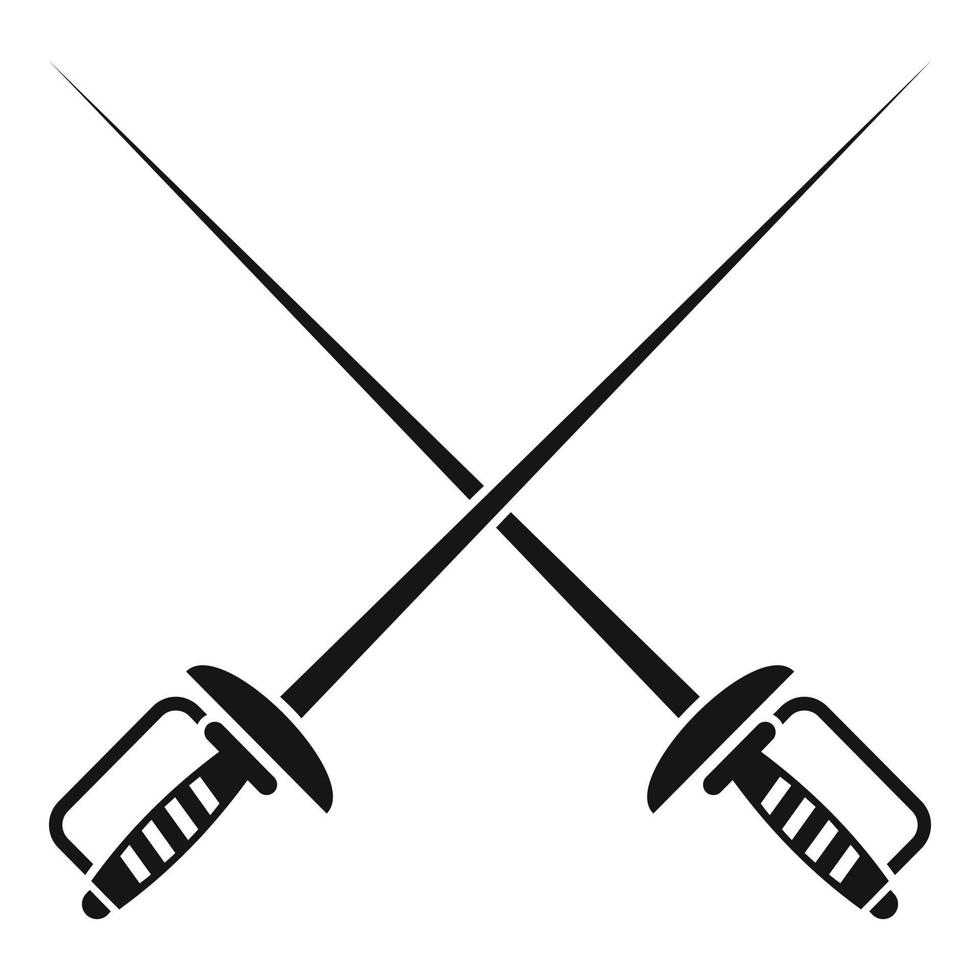 Fencing swords icon, simple style vector