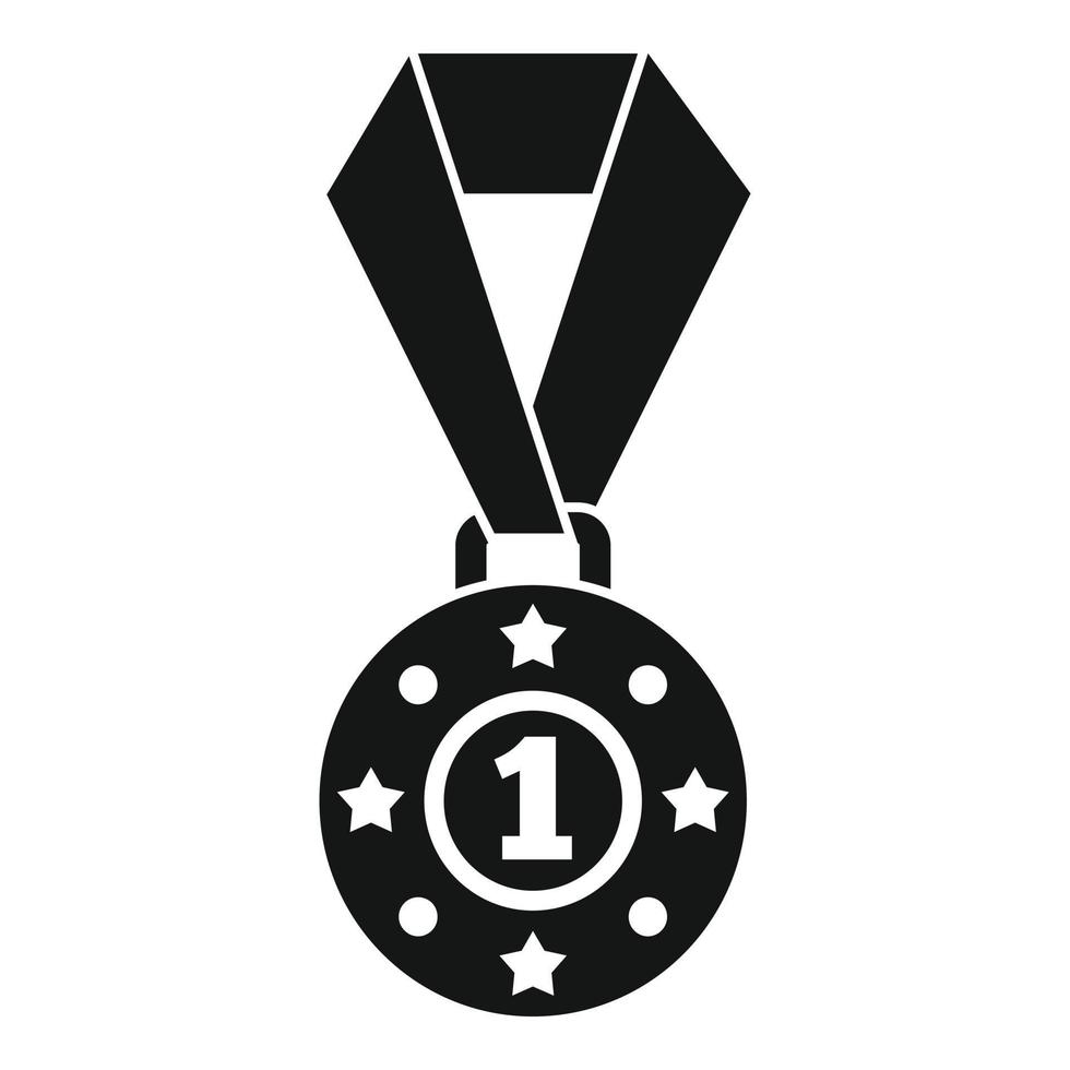 Fencing medal icon, simple style vector