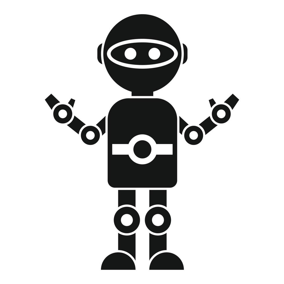 Toy robot icon, simple style vector