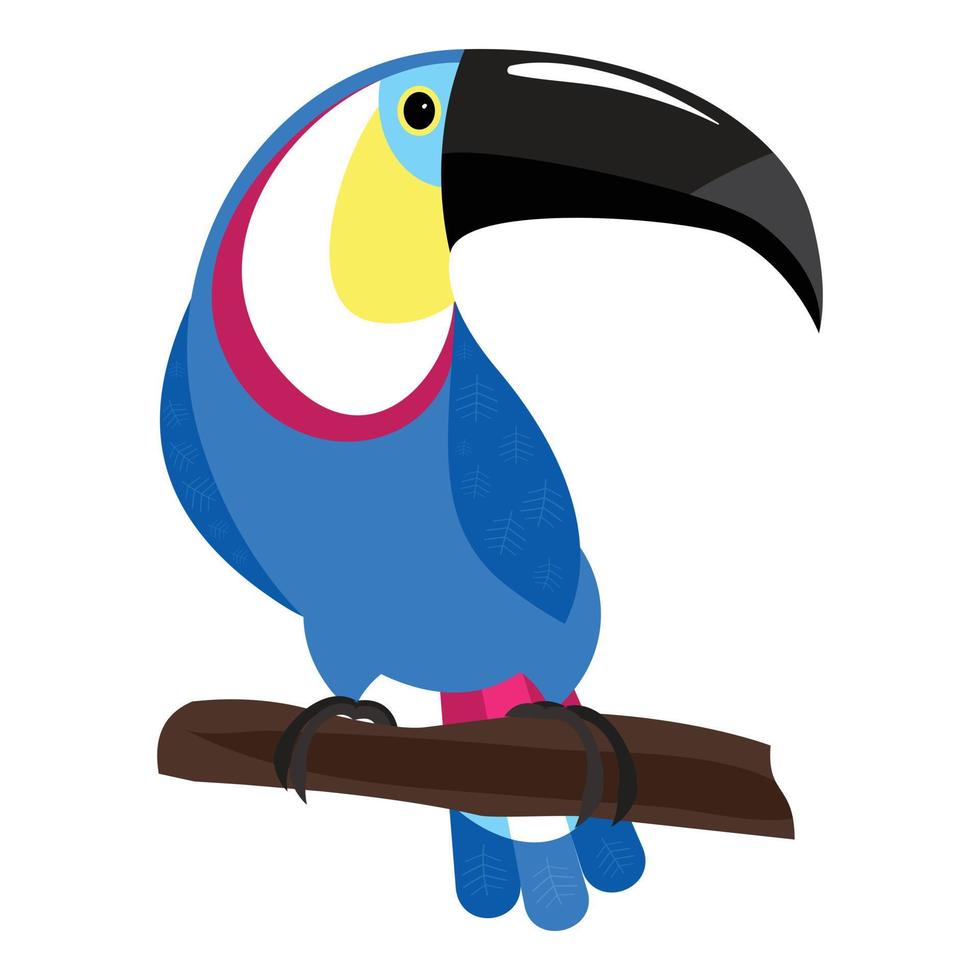 Beautiful toucan icon, cartoon style vector