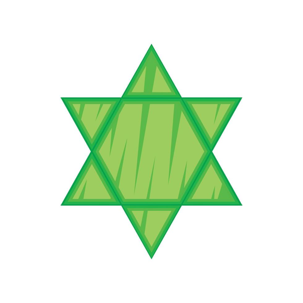 Star of David icon, cartoon style vector