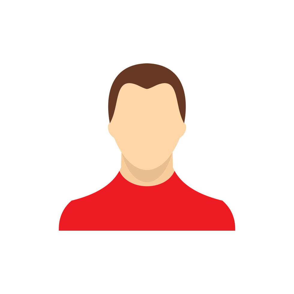 Man in red sweater icon, flat style vector