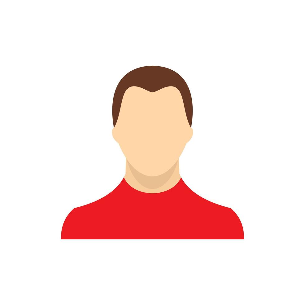 Man in red sweater icon, flat style vector