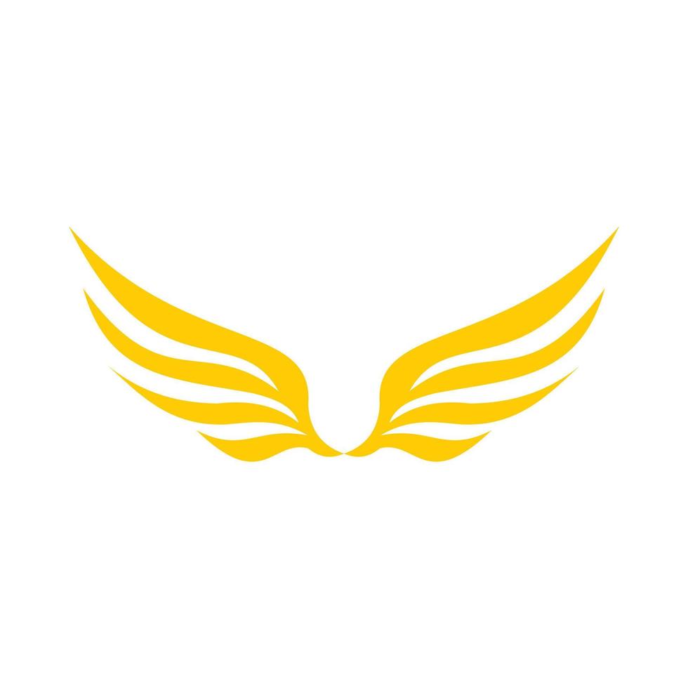 Two yellow wing icon, flat style vector