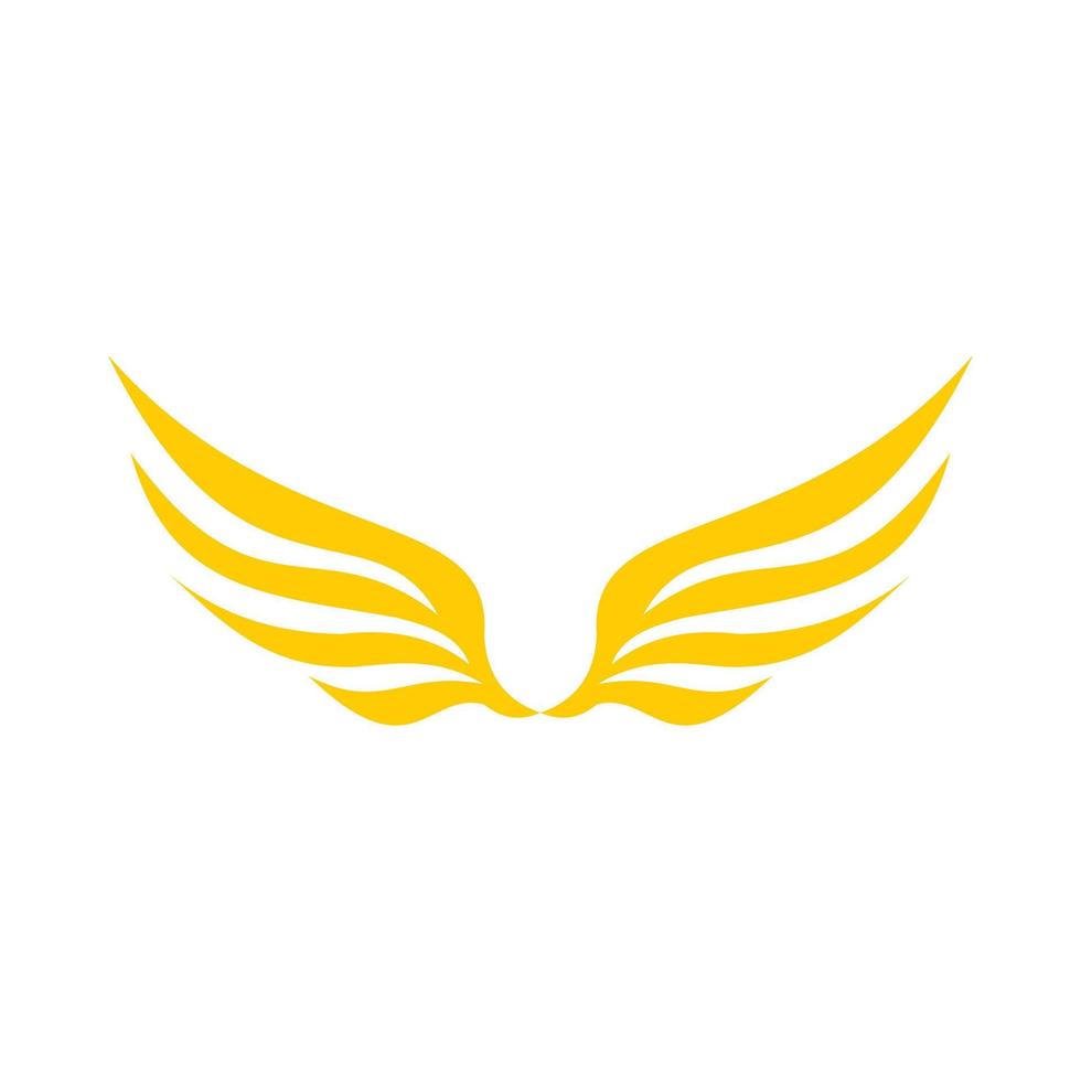 Two yellow wing icon, flat style vector