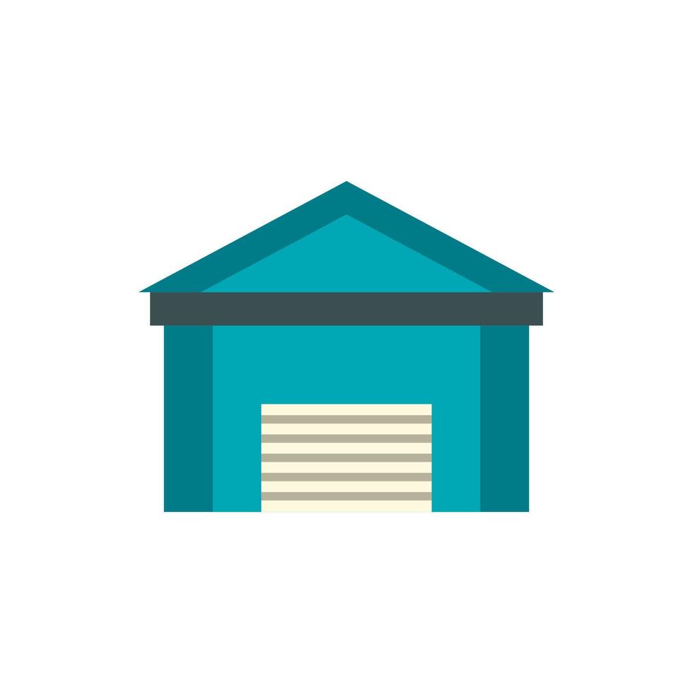Blue garage icon, flat style vector
