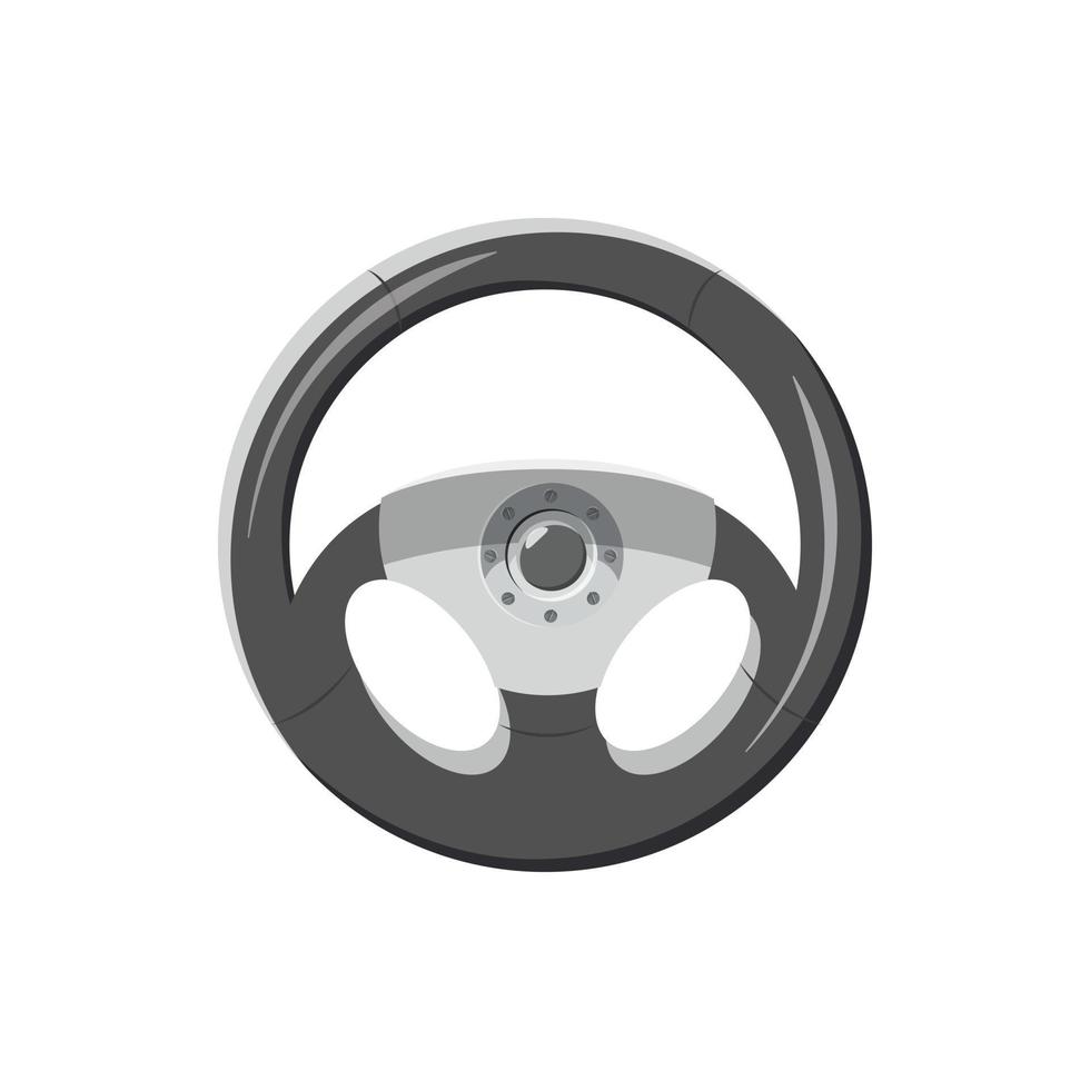 Steering wheel icon in cartoon style vector