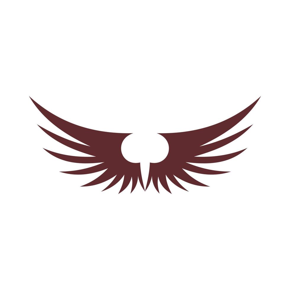 Two brown wing icon, flat style vector