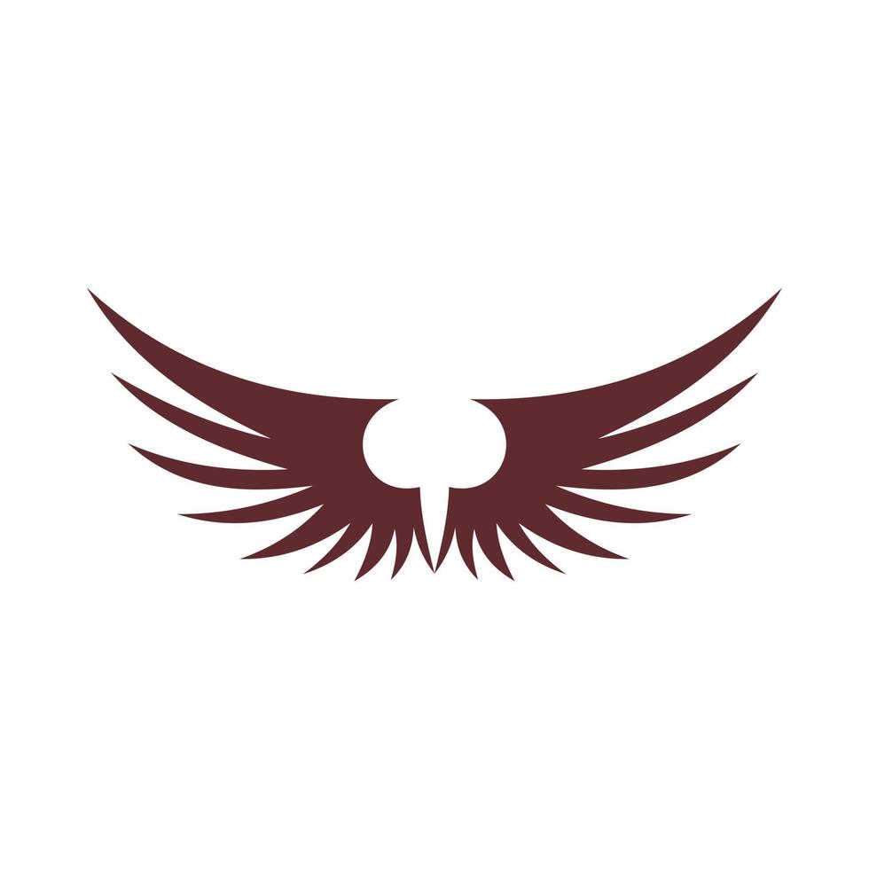 Two brown wing icon, flat style vector