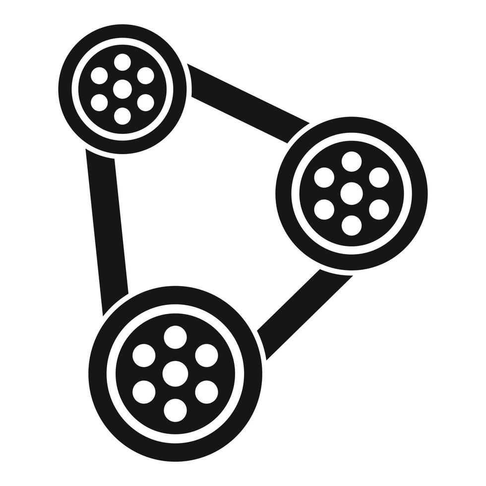 Car timing belt icon, simple style vector