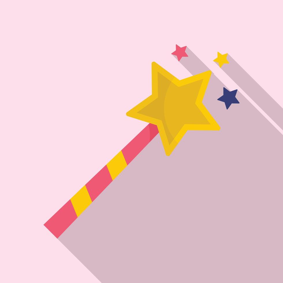 Magic stick icon, flat style vector
