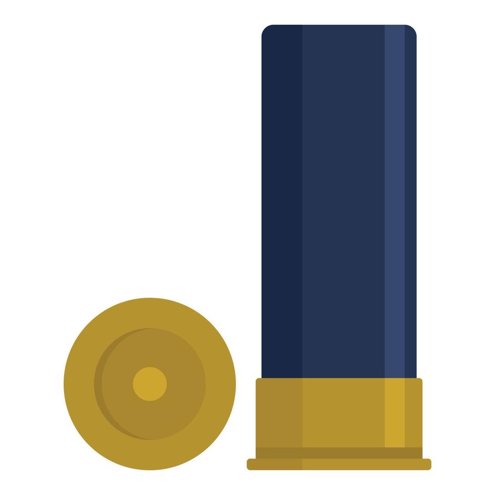 Shotgun cartridge shell icon, flat style vector