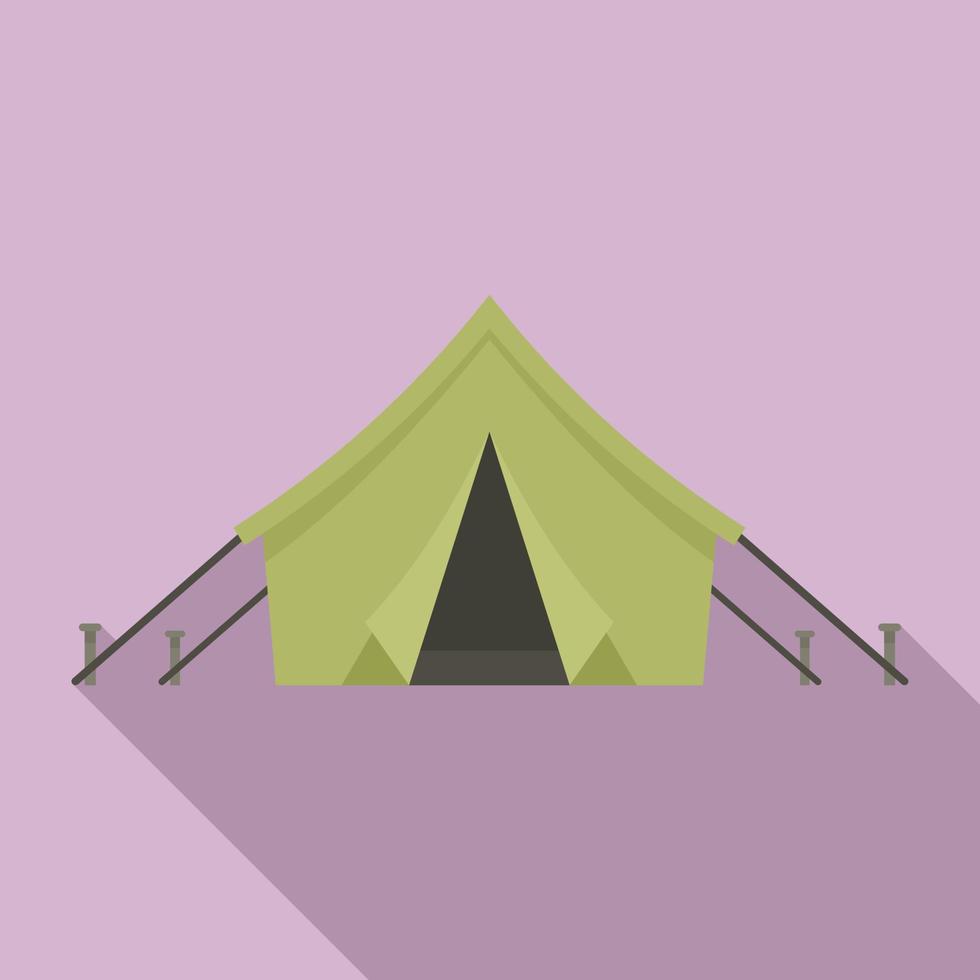 Hunter tent icon, flat style vector