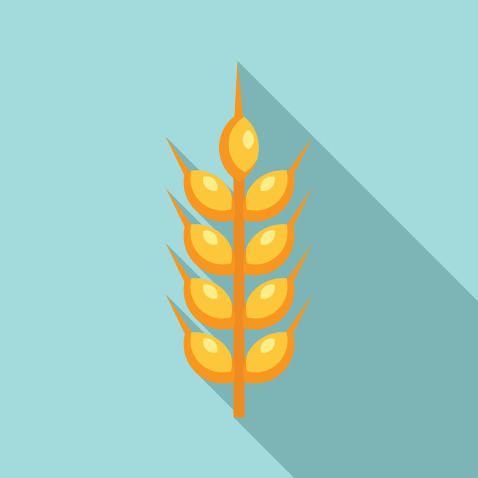 Wheat plant icon, flat style vector