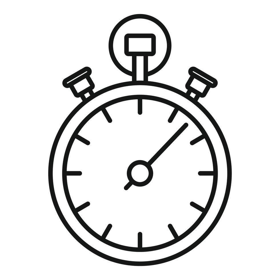 Stopwatch icon, outline style vector