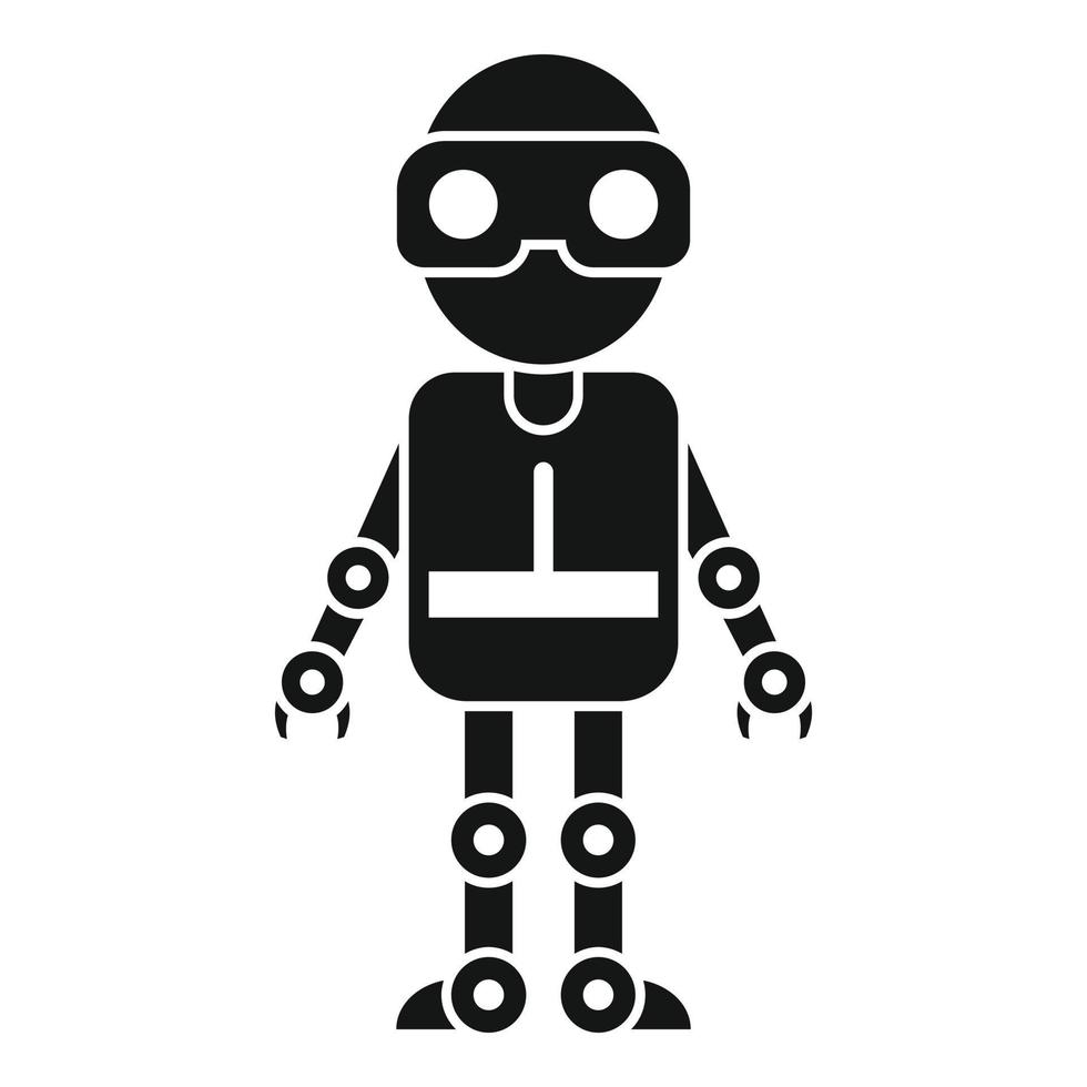 Cyber robot icon, simple style vector