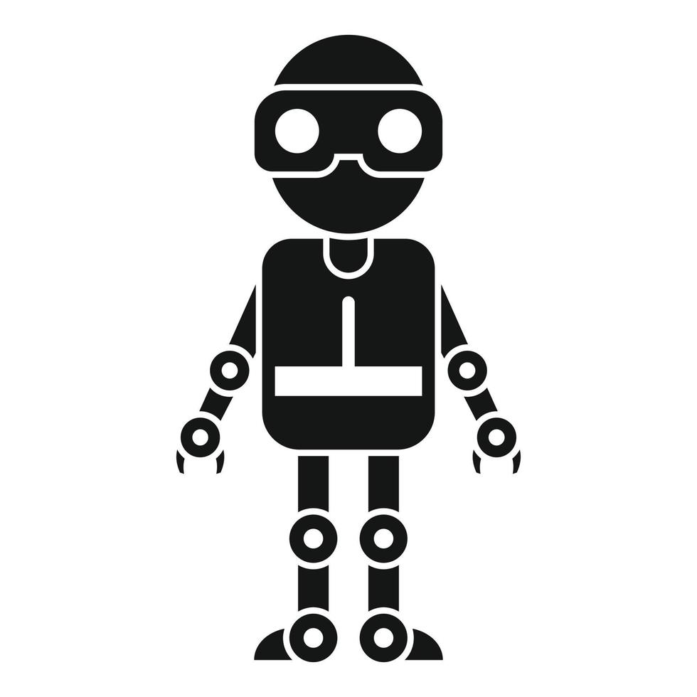 icono de robot cibernético, estilo simple vector