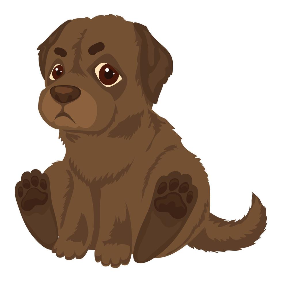 icono de niño labrador, estilo de dibujos animados vector