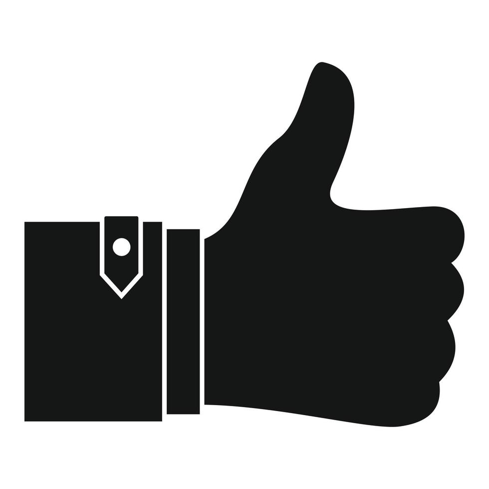 Thumb up icon, simple style vector