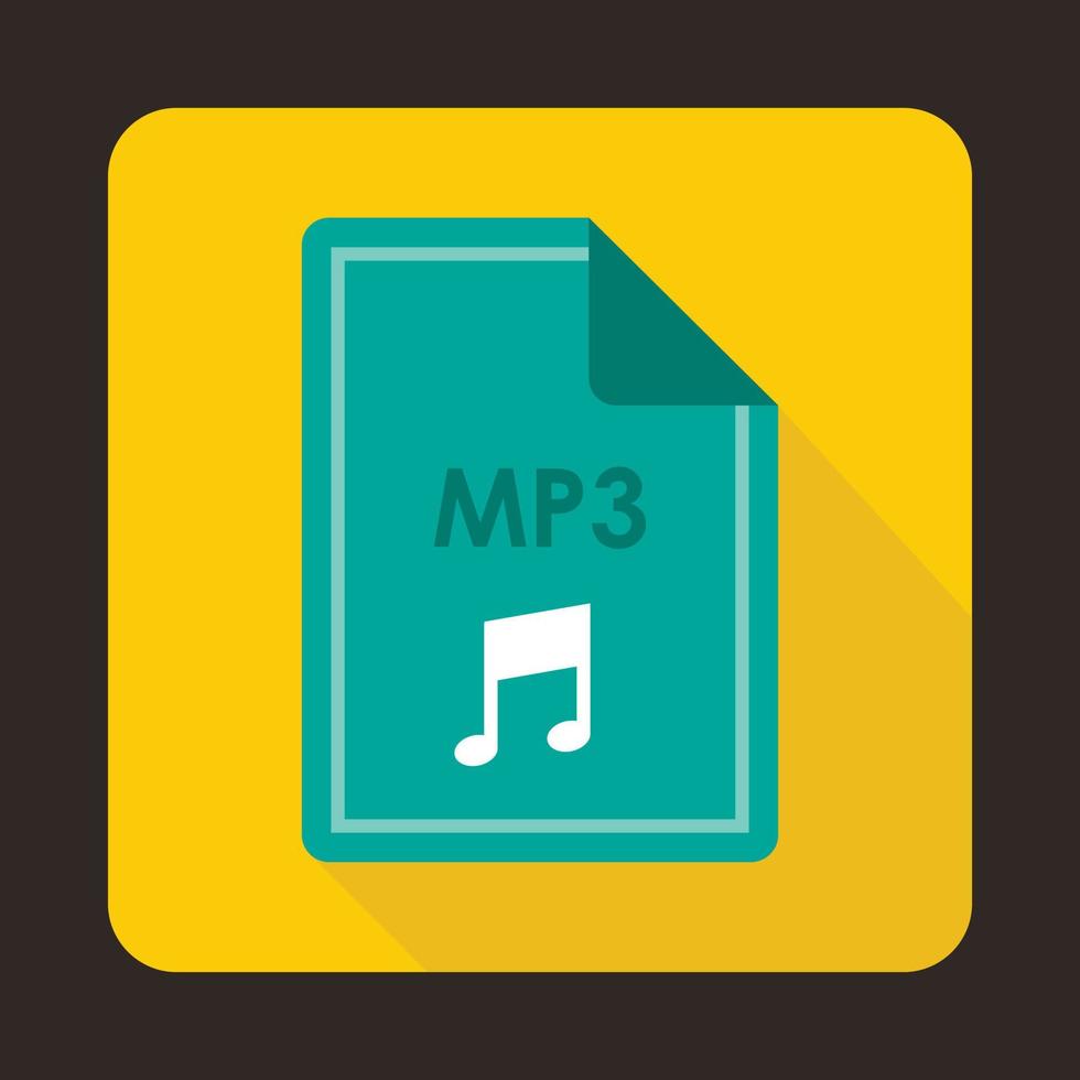 icono de archivo mp3, estilo plano vector