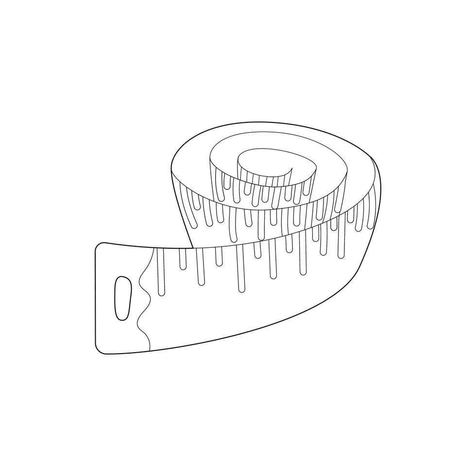 Measuring tape icon, outline style vector