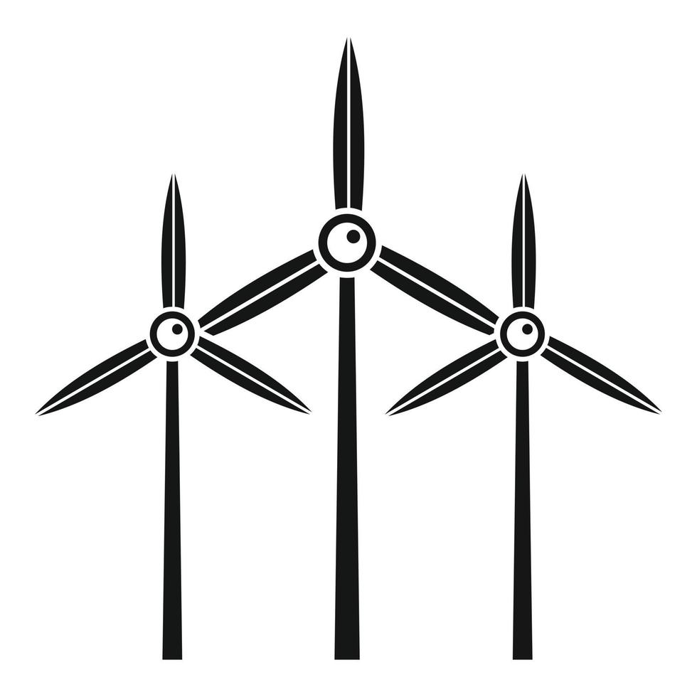 icono de turbina de viento libre de eco, estilo simple vector