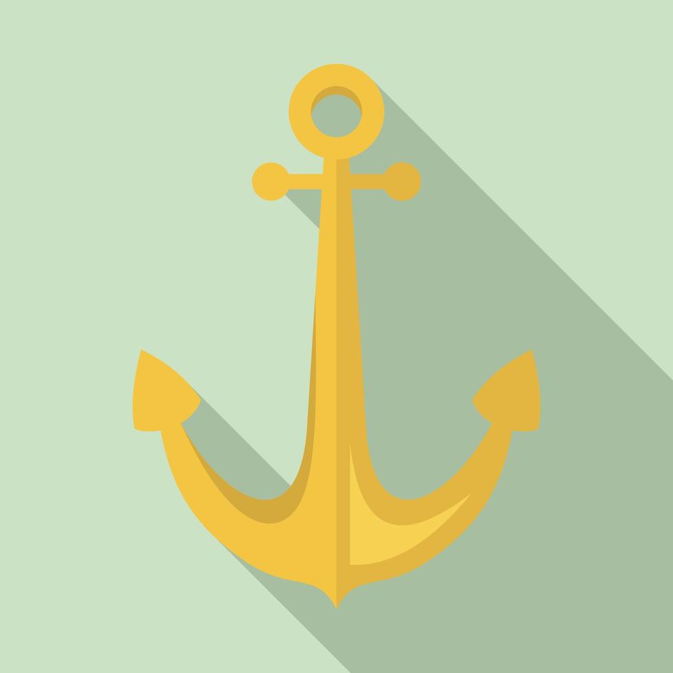 Sailor anchor icon, flat style vector