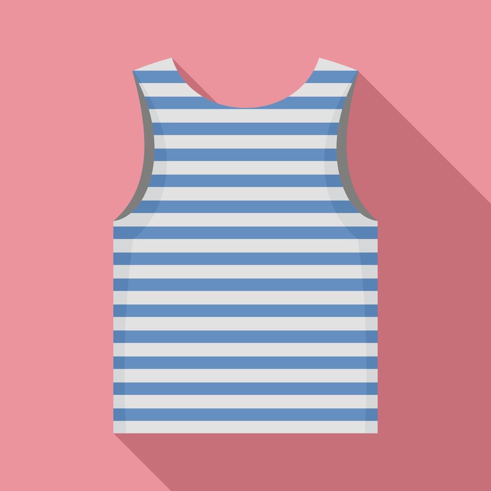 icono de camiseta de chaleco marinero, estilo plano vector