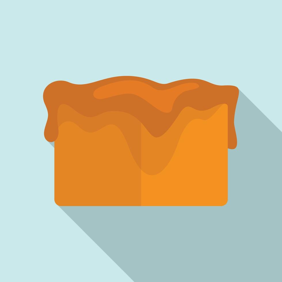 Toffee cube icon, flat style vector