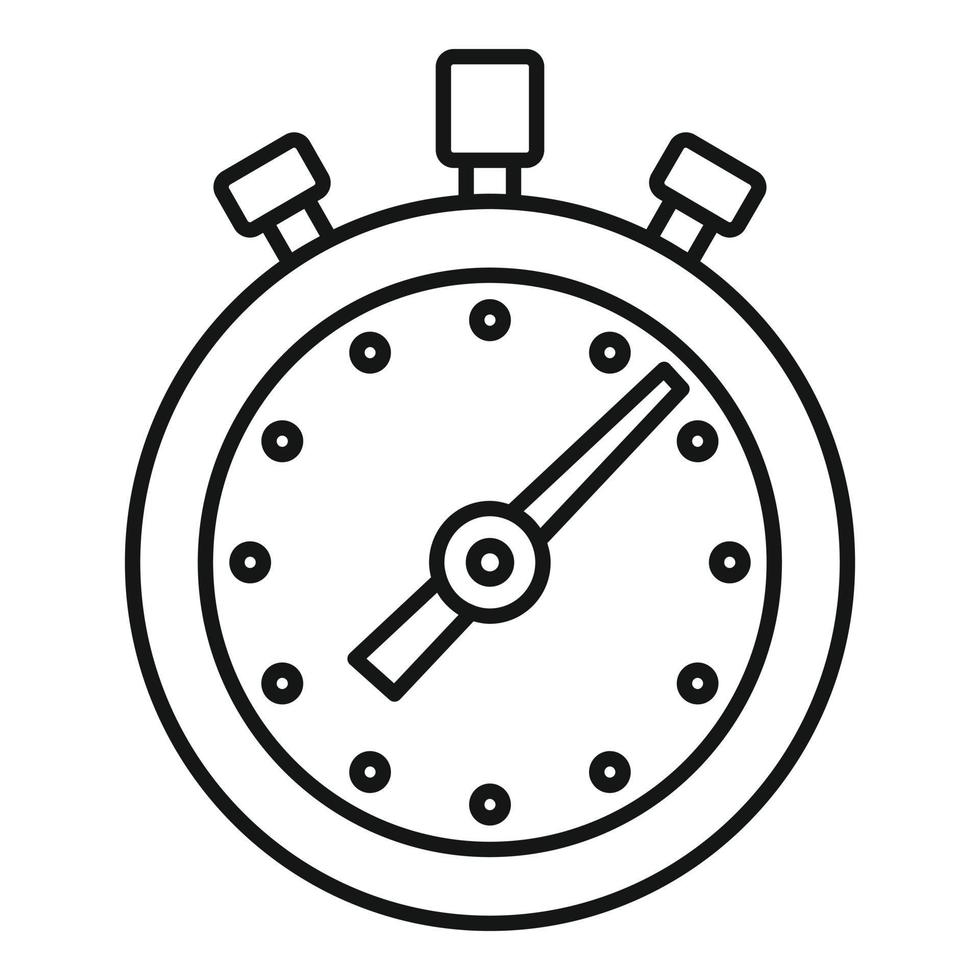 Stopwatch icon, outline style vector