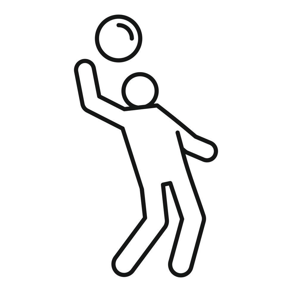 icono de jugar al voleibol, estilo de contorno vector