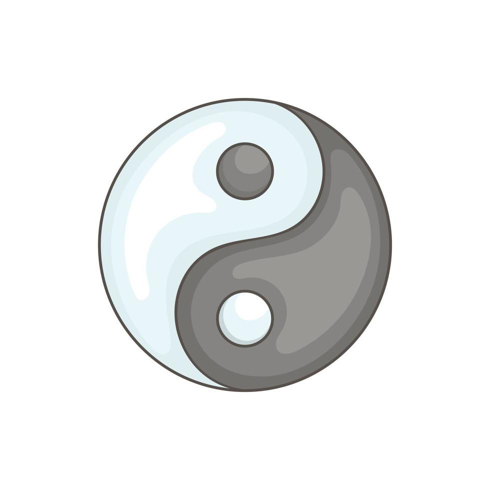 Ying yang icon in cartoon style vector