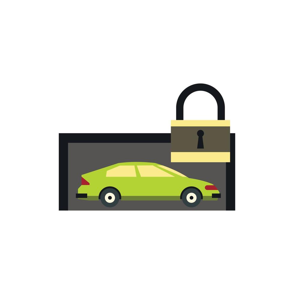 Car is under protection icon, flat style vector