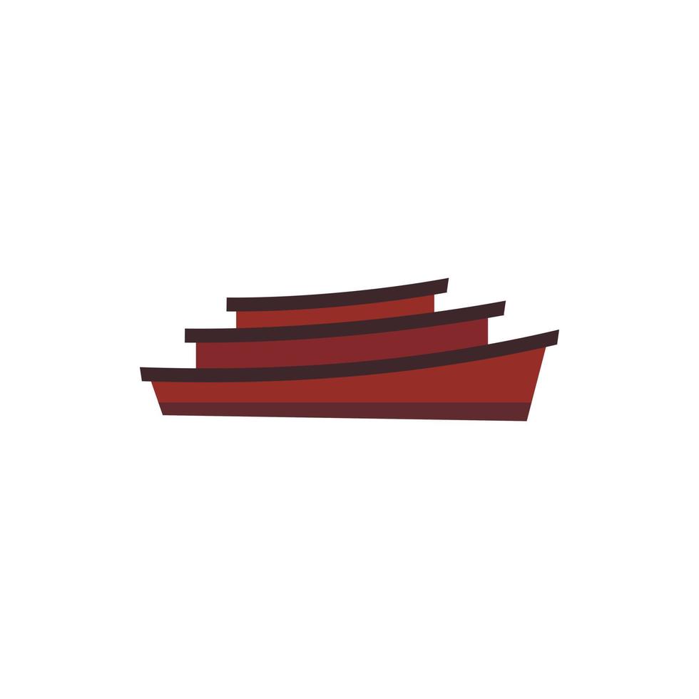 Wooden boats icon, flat style vector