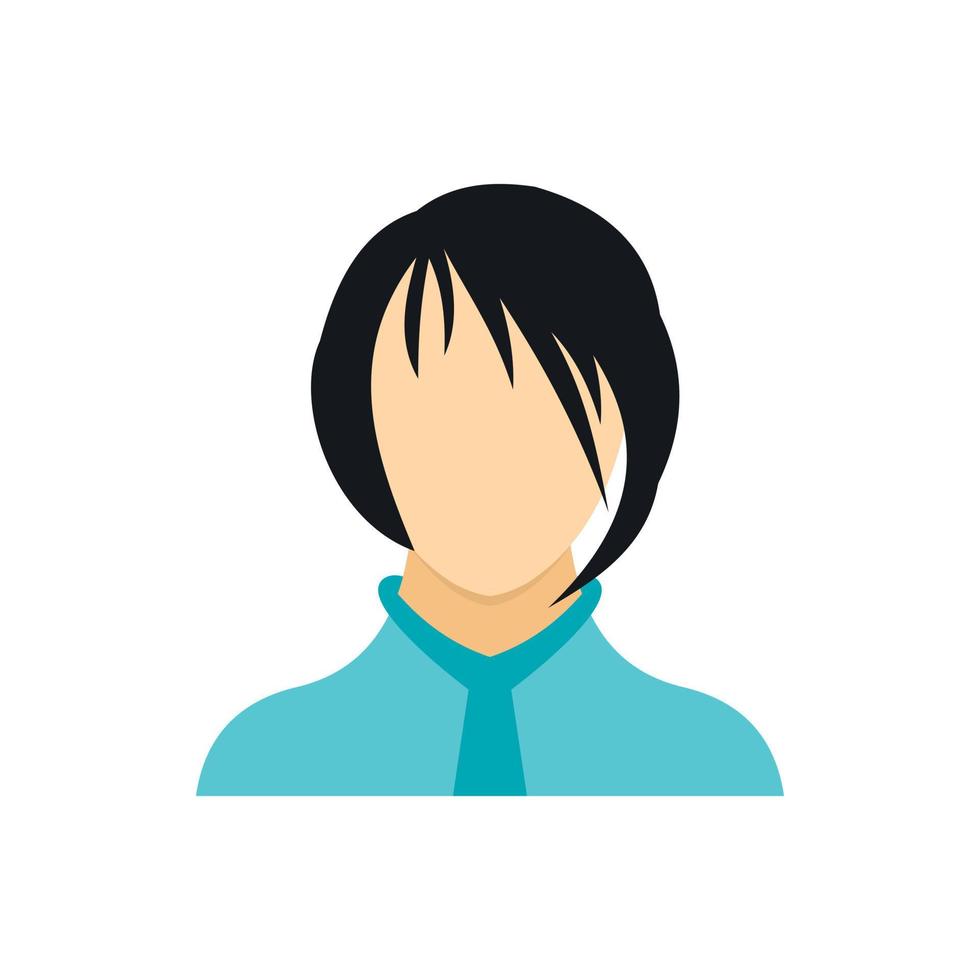 Brunette girl icon in flat style vector