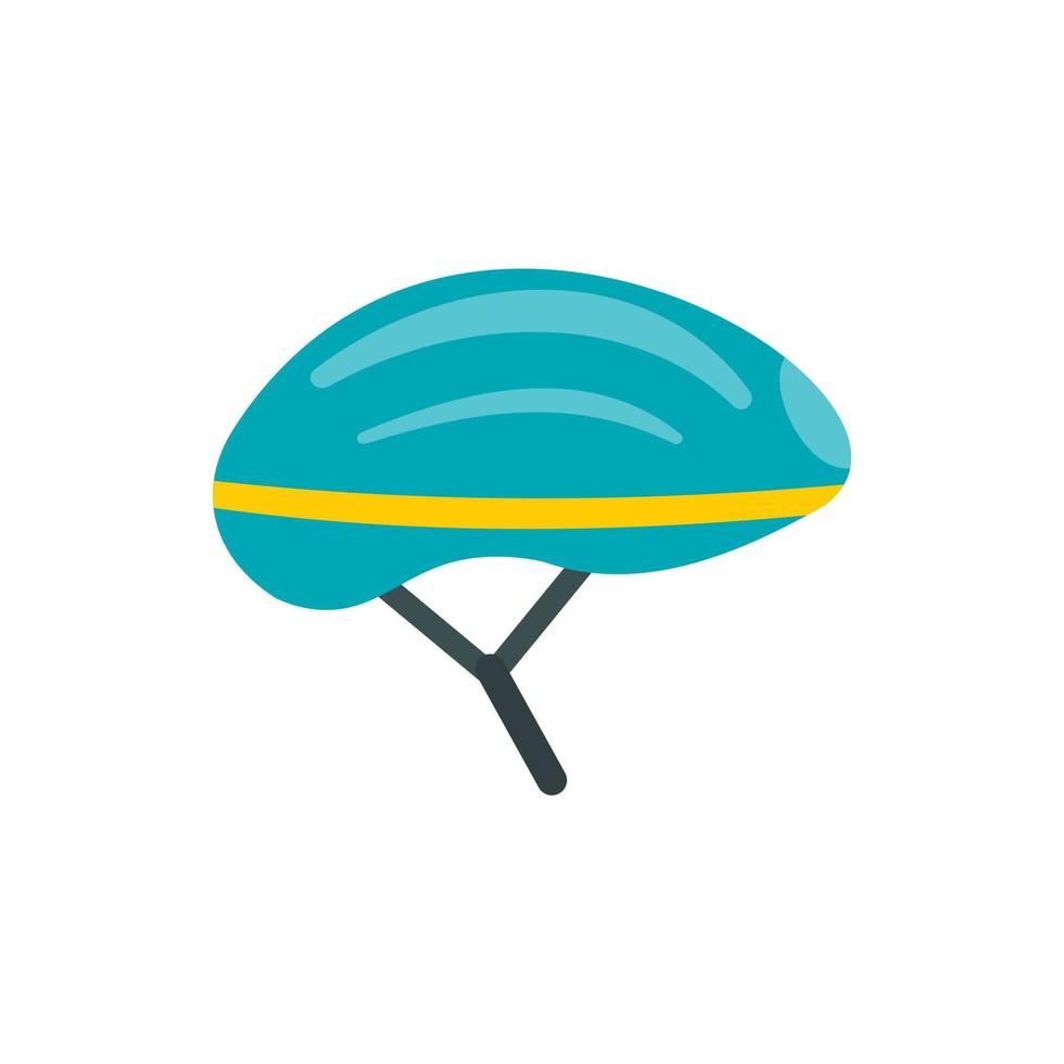 icono de casco de bicicleta, estilo plano vector