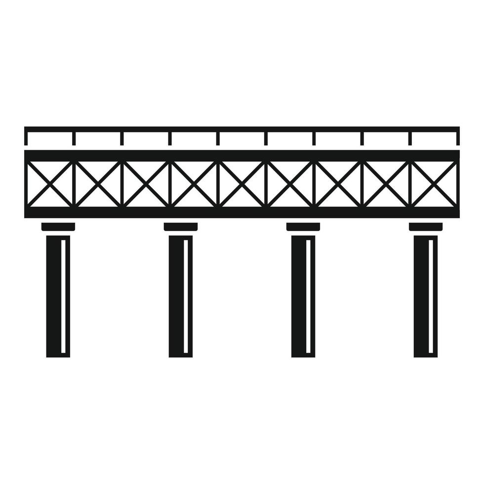 Railroad bridge icon, simple style vector