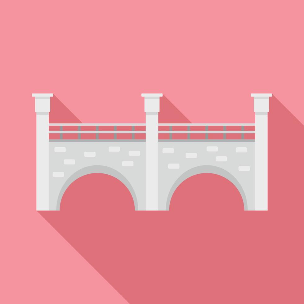Stone bridge icon, flat style vector