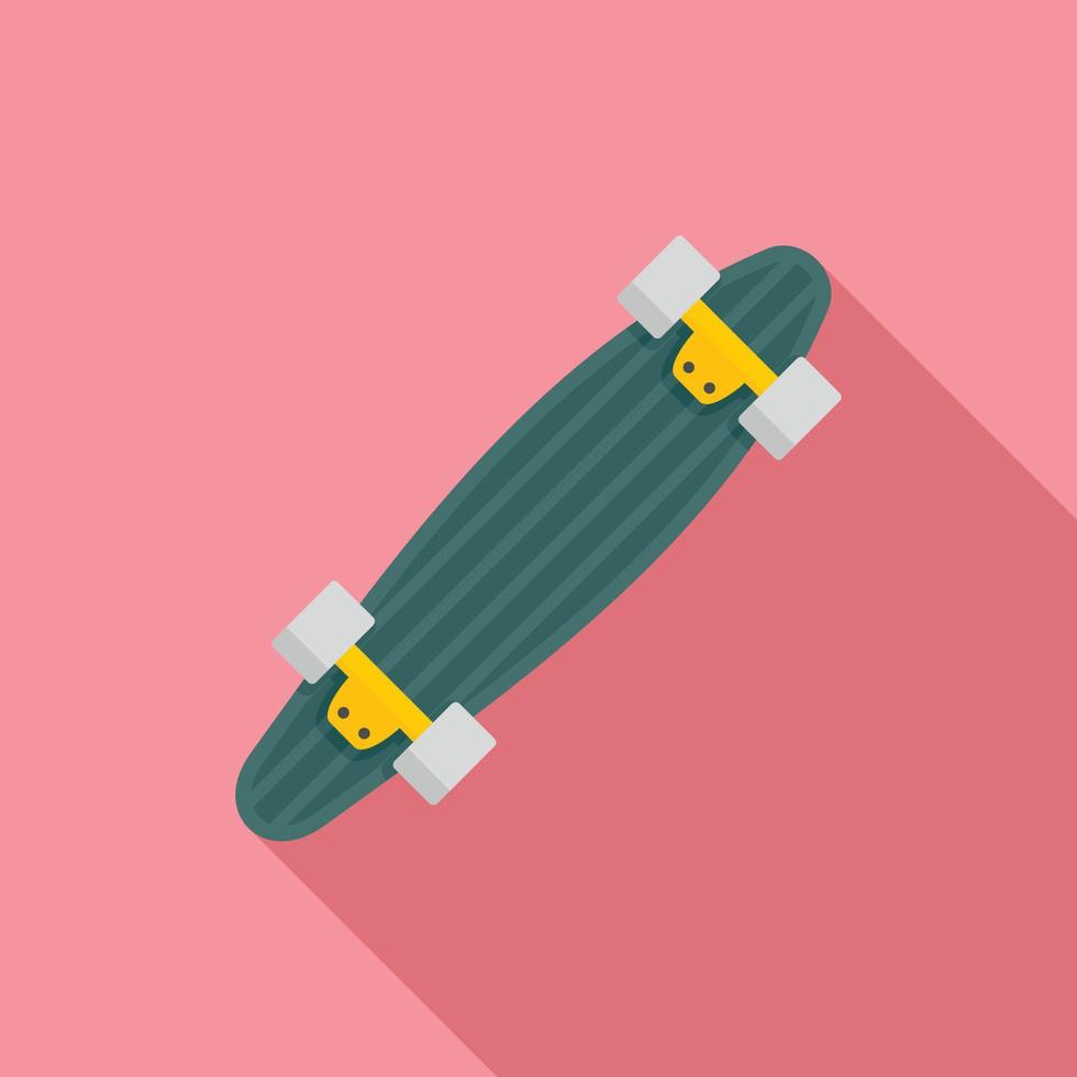 bajo el icono de longboard, estilo plano vector