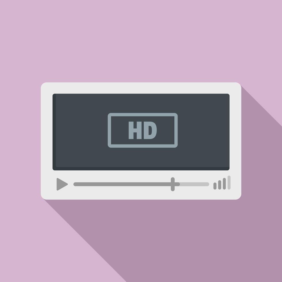 Film Hd playing icon, flat style vector